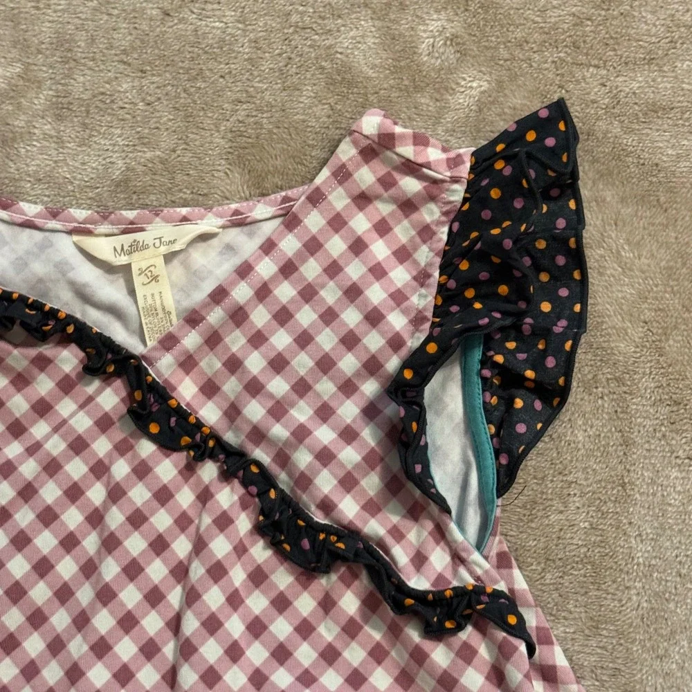 Matilda Jane Girls All Hallows Eve Halloween Dress Mixed Print Gingham 12/18
